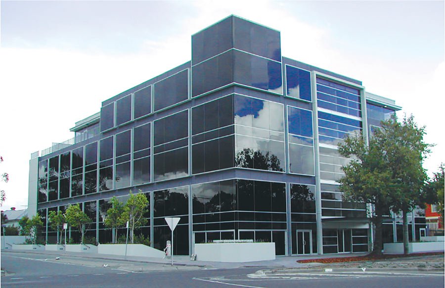 Pacific Tower, 79 office suites, 5 levels, plus 3 basement levels, 202 car parking space in Hawthorne. Developed by John Sage.