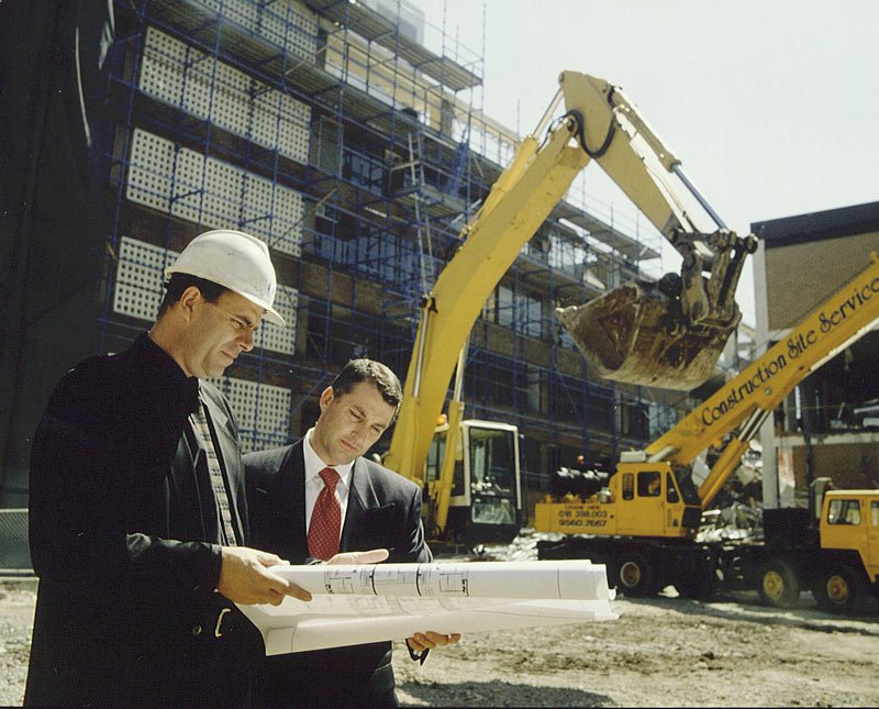 Developer John Sage and Nigel Fitton at the Aurora site during development